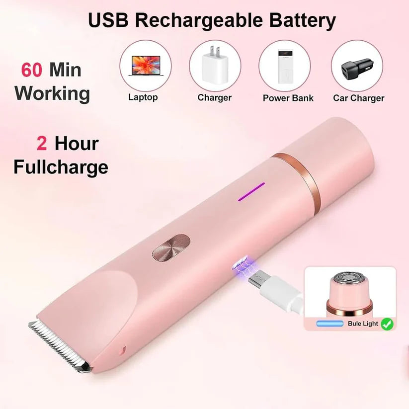 2-in-1 Painless Bikini Hair Trimmer