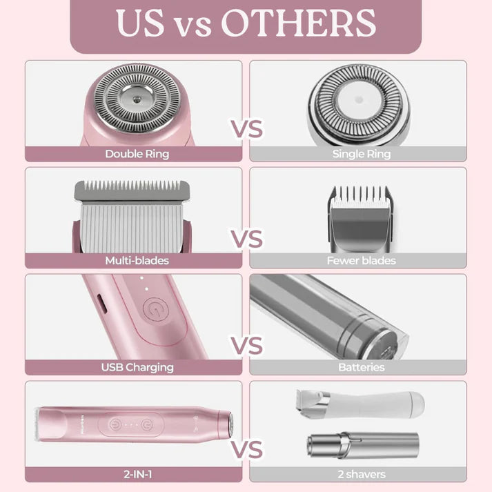 2-in-1 Painless Bikini Hair Trimmer