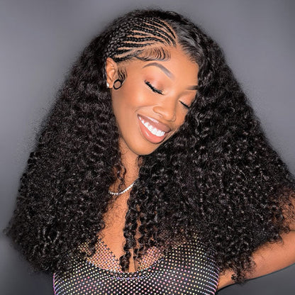 Burmese Curly Glueless Wig Bleached Knots 13x4 13x6 HD Lace Front Wear Go Wig With Flexible Fit Drawstring