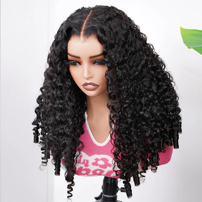 Burmese Curly Glueless Wig Bleached Knots 13x4 13x6 HD Lace Front Wear Go Wig With Flexible Fit Drawstring