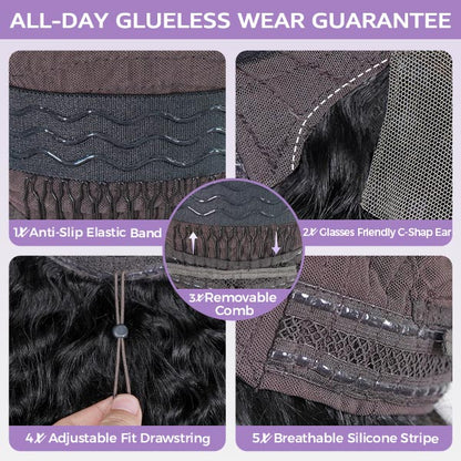 Burmese Curly Glueless Wig Bleached Knots 13x4 13x6 HD Lace Front Wear Go Wig With Flexible Fit Drawstring