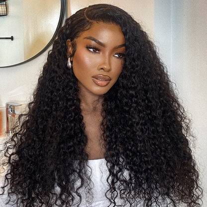 Burmese Curly Glueless Wig Bleached Knots 13x4 13x6 HD Lace Front Wear Go Wig With Flexible Fit Drawstring