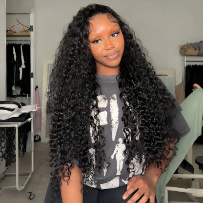 Thick Long Curly 13x4 Lace Frontal Wig Glueless Style